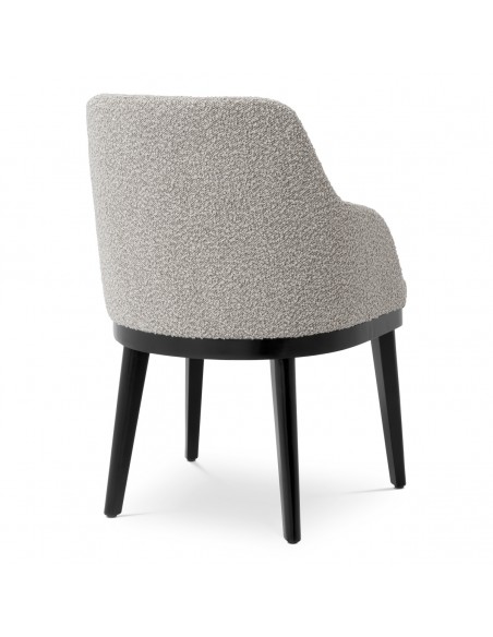 Spisebordsstol med armlæn stof moderne design grå boucle