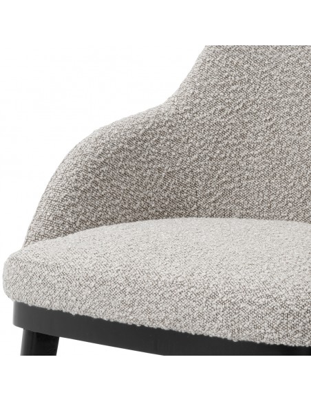 Spisebordsstol med armlæn stof moderne design grå boucle