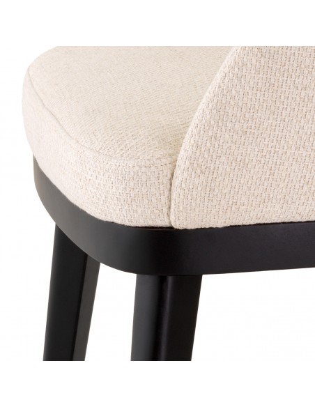 Spisebordsstol med armlæn stof moderne design natur