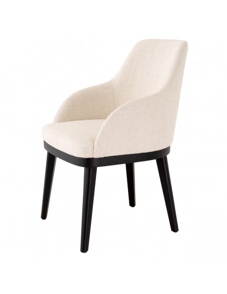 Spisebordsstol med armlæn stof moderne design natur