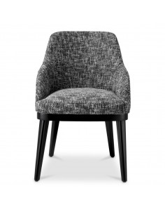 Spisebordsstol med armlæn stof moderne design sort 2