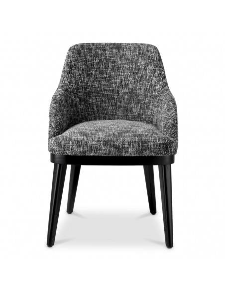 Spisebordsstol med armlæn stof moderne design sort