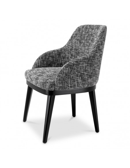 Spisebordsstol med armlæn stof moderne design sort