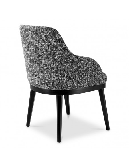 Spisebordsstol med armlæn stof moderne design sort