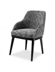 Spisebordsstol med armlæn stof moderne design sort