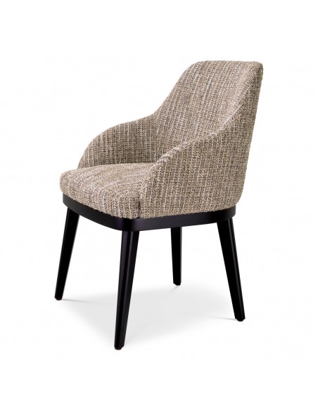 Spisebordsstol med armlæn stof moderne design beige