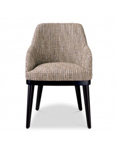 Spisebordsstol med armlæn stof moderne design beige 2