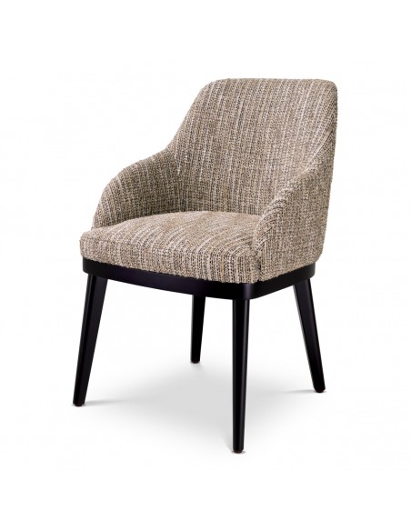 Spisebordsstol med armlæn stof moderne design beige