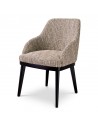 Eichholtz Costa spisebordsstol med armlæn i bøgetræ og polyester H79 cm - Sort/Meleret beige