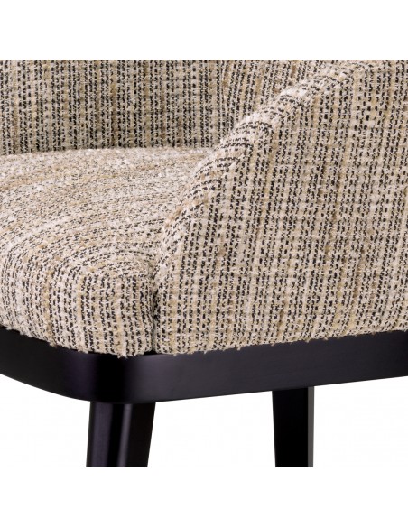 Spisebordsstol med armlæn stof moderne design beige