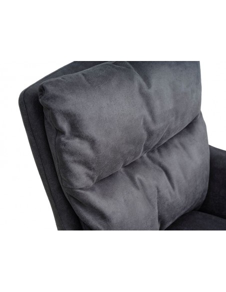 spisebordsstol med armlæn og drejefod læder sort