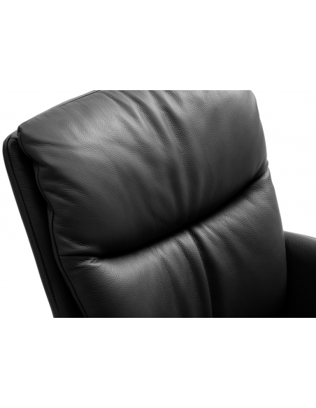 spisebordsstol med armlæn og drejefod drejefunktion læder sort