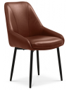 MIKE Spisebordsstol i semi-anilin læder H89 cm - Sort/Cognac