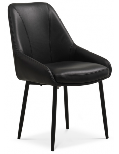 spisebordsstol læder sort