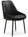 MIKE Spisebordsstol i semi-anilin læder H89 cm - Sort/Sort