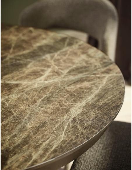 Rundt spisebord med udtræk 110 keramik marmor