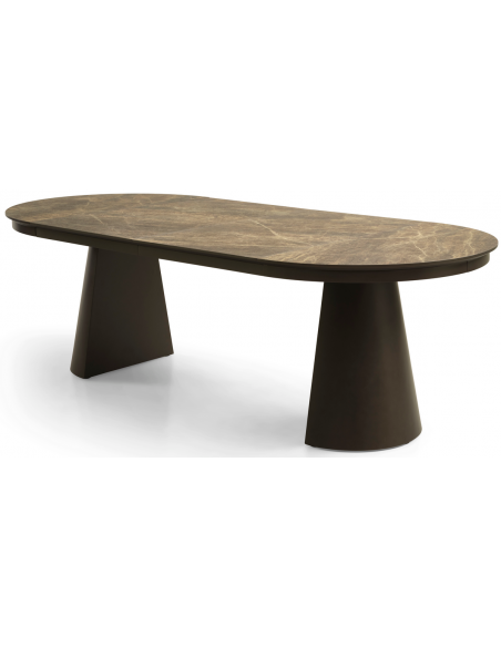 Rundt spisebord med udtræk 110 keramik marmor