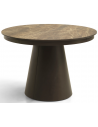 PEARL Rundt spisebord med udtræk i metal og HPL Ø110 x 110 - 240 cm - Brun/Mørkebrun marmoriseret