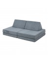 Tumle børnesofa i corduroy B120 x D66 cm - Grå
