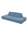 Tumle børnesofa i corduroy B150 x D66 cm - Blå