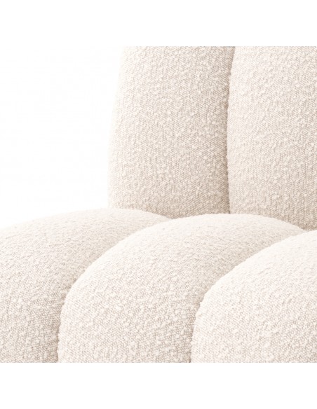 Spisebordsstol på hjul stof moderne design bouclé