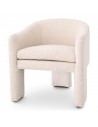 Eichholtz Pebbles spisebordsstol med armlæn i bouclé H69 cm - Cremehvid
