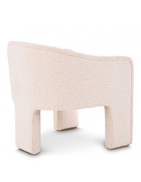 Spisebordsstol med armlæn stof moderne design creme boucle