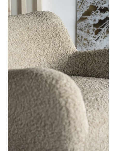 lænestol loungestol teddy plys moderne nordisk design skandinavisk retro stof