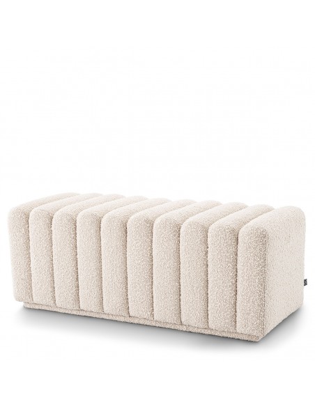 eichholtz bænk stof boucle moderne nordisk design skandinavisk