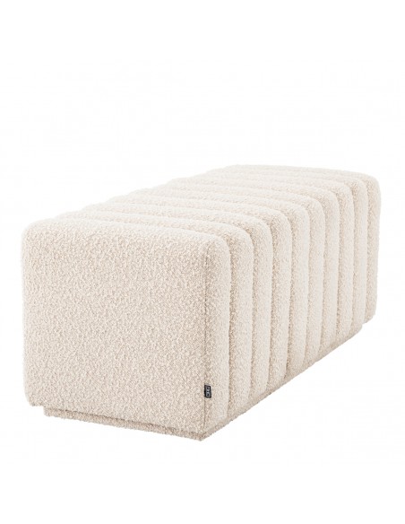 eichholtz bænk stof boucle moderne nordisk design skandinavisk