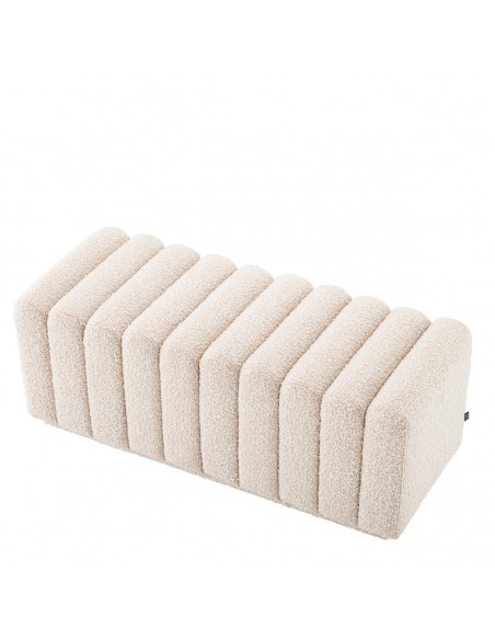 eichholtz bænk stof boucle moderne nordisk design skandinavisk