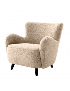 eichholtz lænestol loungestol stof teddy plys moderne nordisk design skandinavisk