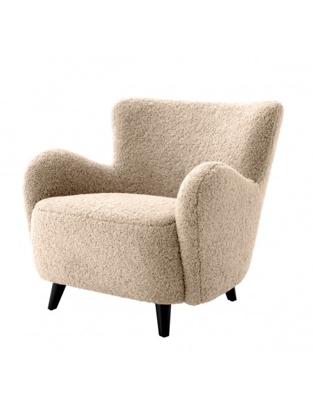eichholtz lænestol loungestol stof teddy plys moderne nordisk design skandinavisk