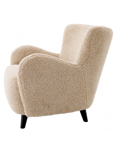 eichholtz lænestol loungestol stof teddy plys moderne nordisk design skandinavisk