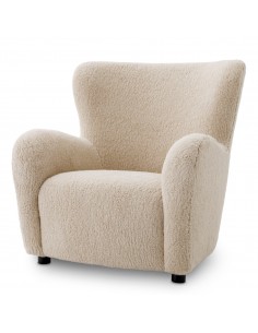 eichholtz lænestol loungestol stof teddy plys moderne nordisk design skandinavisk