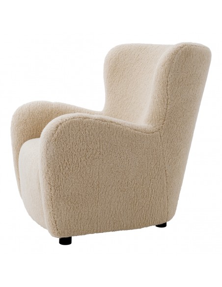 eichholtz lænestol loungestol stof teddy plys moderne nordisk design skandinavisk