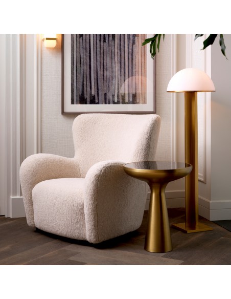 eichholtz lænestol loungestol stof teddy plys moderne nordisk design skandinavisk