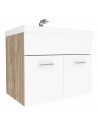 HANA Komplet badmiljø i møbelplade og keramik B61 x D40 cm - Eg/Hvid