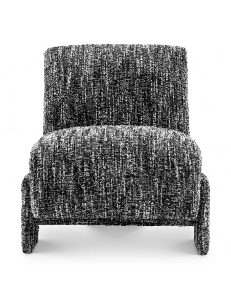 eichholtz lænestol loungestol stof moderne nordisk design skandinavisk sort hvid boucle