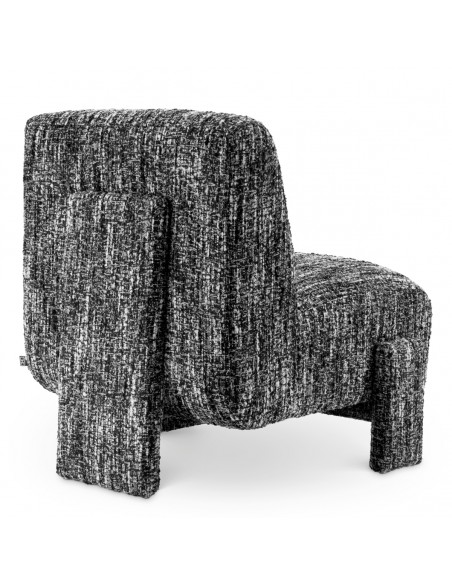 eichholtz lænestol loungestol stof moderne nordisk design skandinavisk sort hvid boucle