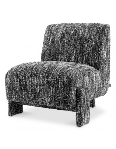 eichholtz lænestol loungestol stof moderne nordisk design skandinavisk sort hvid boucle
