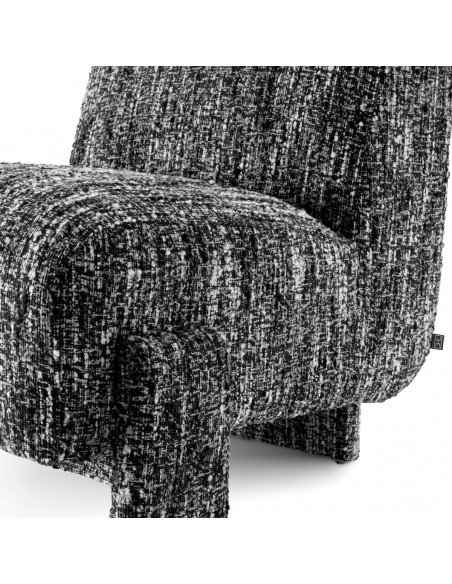 eichholtz lænestol loungestol stof moderne nordisk design skandinavisk sort hvid boucle