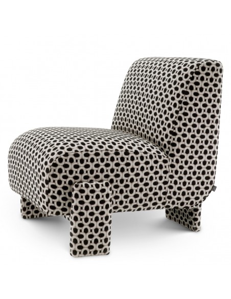 eichholtz lænestol loungestol stof moderne nordisk design skandinavisk sort hvid