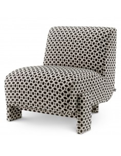 eichholtz lænestol loungestol stof moderne nordisk design skandinavisk sort hvid