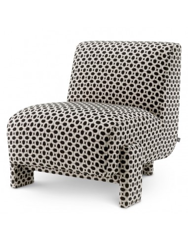 eichholtz lænestol loungestol stof moderne nordisk design skandinavisk sort hvid