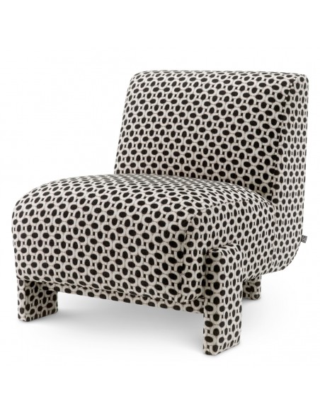 eichholtz lænestol loungestol stof moderne nordisk design skandinavisk sort hvid