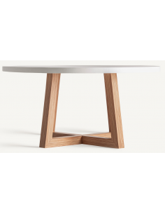 rundt spisebord træ rustikt design 150