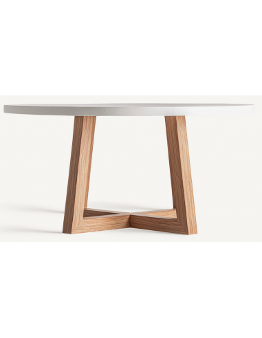 rundt spisebord træ rustikt design 150