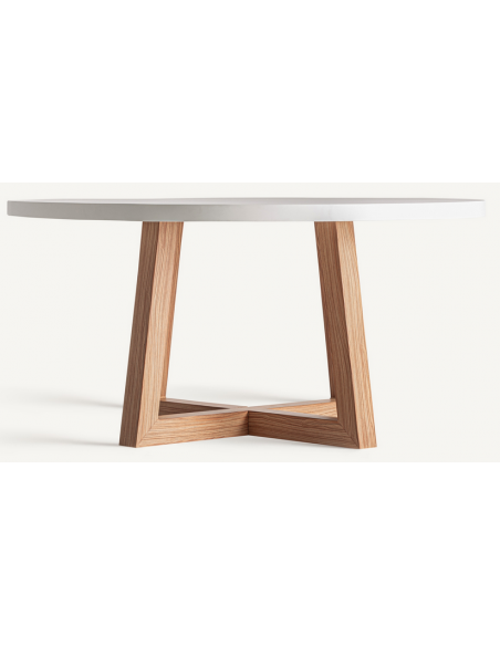 rundt spisebord træ rustikt design 150