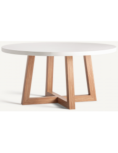 rundt spisebord træ rustikt design 150 2